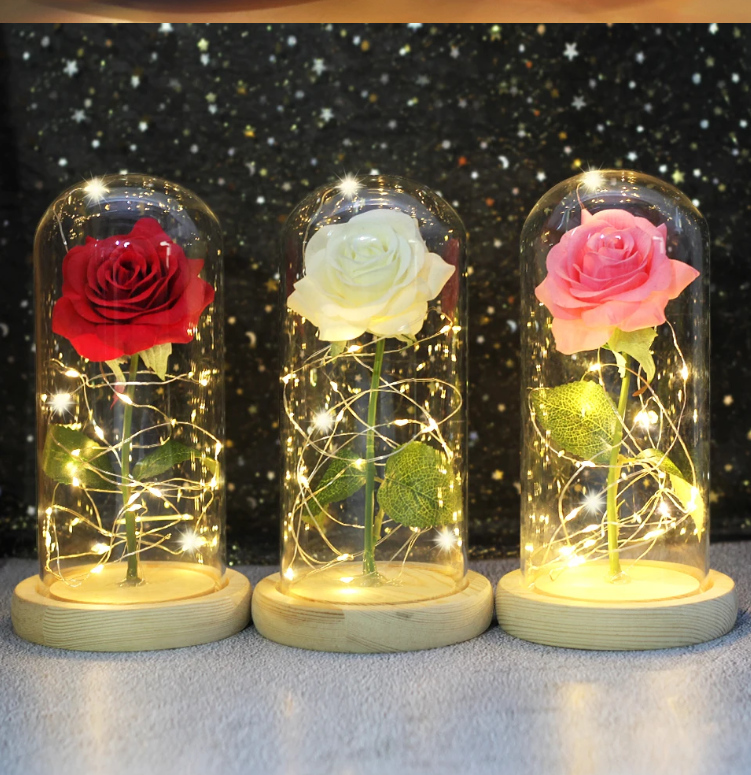 Rose artificielle lumineuse