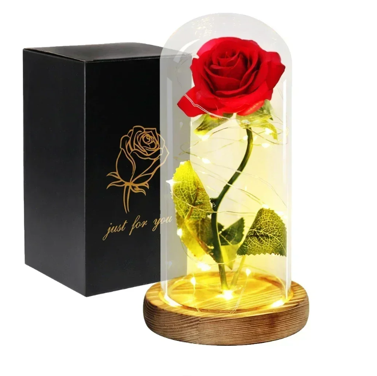 Rose artificielle lumineuse