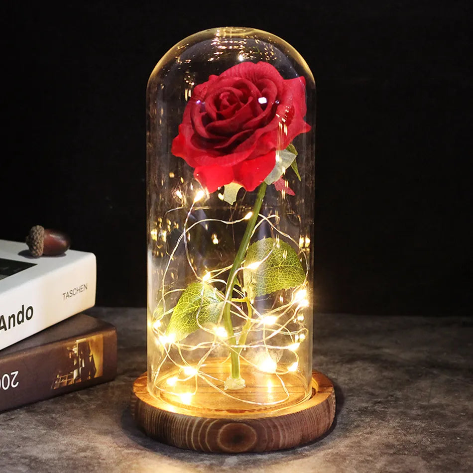 Rose artificielle lumineuse