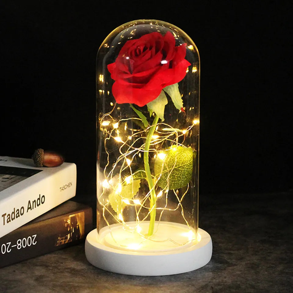 Rose artificielle lumineuse